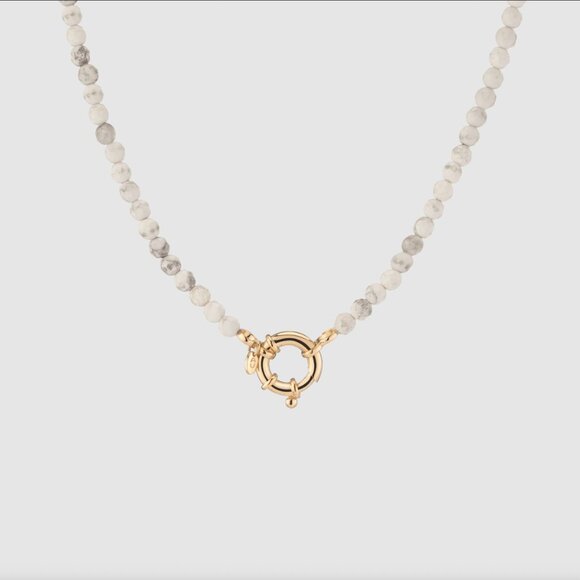 Aurate Vibrant Aura White Howlite Beaded Necklace With Rose Gold Clasp $268+tax - Picture 1 of 6